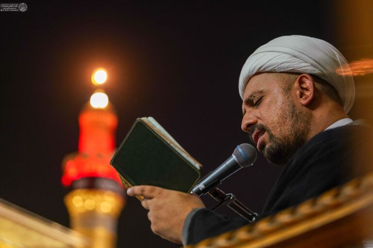 Pilgrims reciting the Kumayl Prayer inside the sacred Alawi shrine of Amir al-Muminin in Najaf